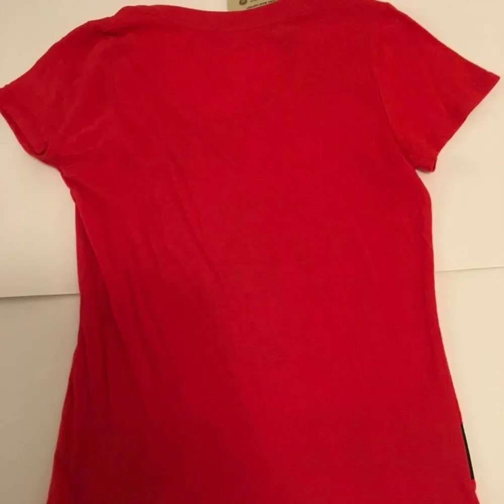 DC comics Robin v neck shirt Hot-topic Black and Red T-shirt NWT